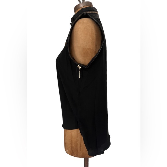 Double Zero Black Sheer Too with Gold Zip Accents Brand New! S - Picture 4 of 9